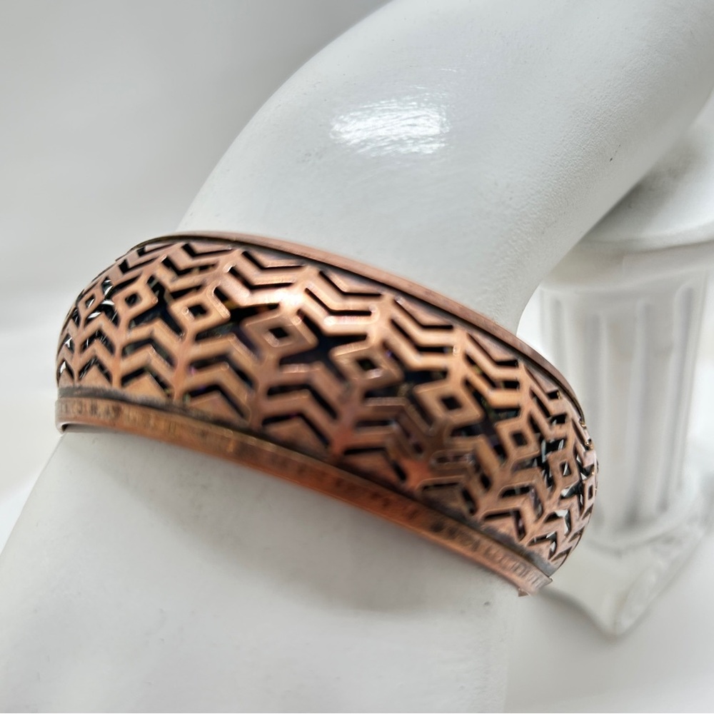 Copper, Laser Cut Wide Bangle Bracelet, Beautiful Piece